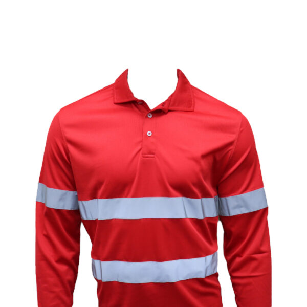 Customized Male Hi-Vis Dri Fit Polo Long Sleeve